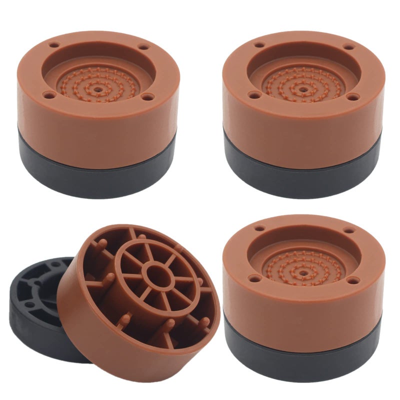 HANIHUA HANIHUA Brown Round Bed Furniture Risers Set of 4 13 inch 2 inch Adjustable Bed Lifts Risers for Bed Frame Sofa Chair Heavy Duty Table Couch Legs Feet Accessories 1300 lbs 