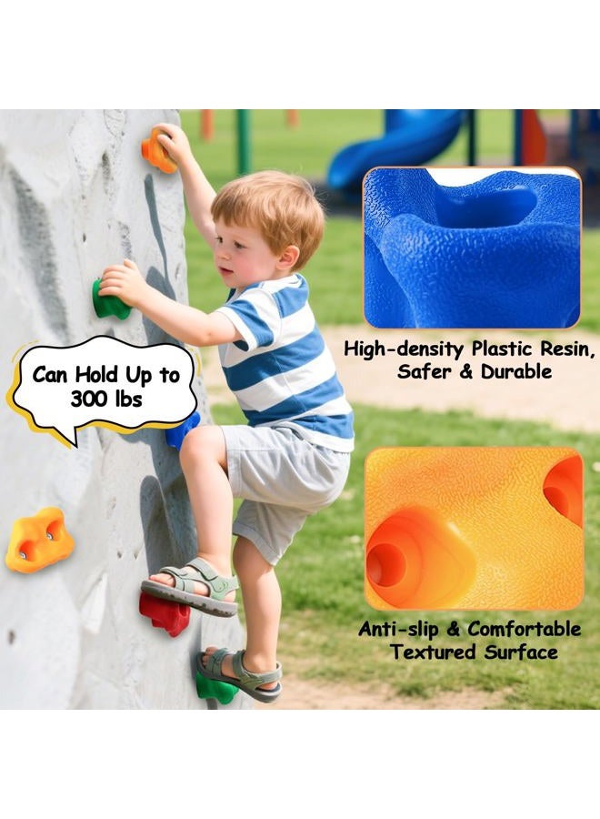 OSPNIEEK 20 PCS Rock Climbing Holds for Kids, Adult Rock Wall Climbing Kit with Handles and Mounting Hardware, Multi-Colored Climbing Wall Grips for Indoor and Outdoor Playground Accessories Play Set - Image 2