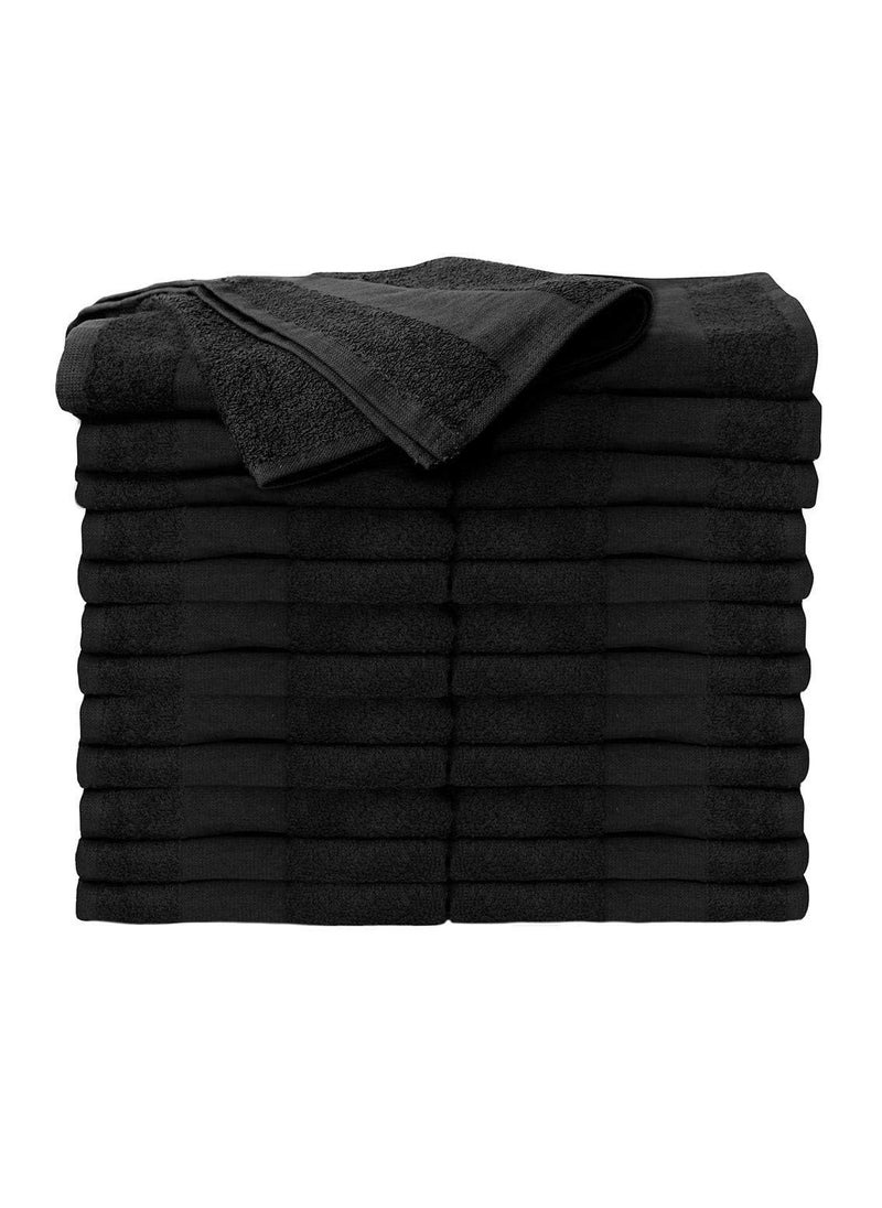 ForPro - ForPro Professional Collection Premium Bleach Tough Salon Towels, Black, 100% Cotton, Bleach-Proof Towels, Stain Resistant, 16" W x 27" L, 24-Count - Image 1