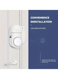 die cast 3 Compact Wireless Alarm Systems (Each System Consists of 2 Pieces); Anti-Theft Alarm with Instant Sound Alert; Easy Installation, Battery-Powered, Suitable for Doors, Windows, and Offices, 6 × 3 cm, White  - Image 3