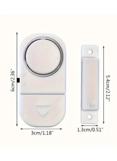 die cast 3 Compact Wireless Alarm Systems (Each System Consists of 2 Pieces); Anti-Theft Alarm with Instant Sound Alert; Easy Installation, Battery-Powered, Suitable for Doors, Windows, and Offices, 6 × 3 cm, White  - Image 4