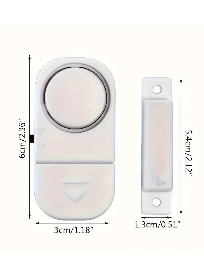 داي كاست 3 أجهزة إنذار لاسلكية صغيرة (كل جهاز مكون من قطعتين)؛ إنذار ضد السرقة بتنبيه صوتي فوري؛ سهل التثبيت ويعمل بالبطاريات، مناسب للأبواب والنوافذ والمكاتب بحجم 6 × 3 سم، لون أبيض - Image 4