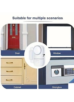 die cast 3 Compact Wireless Alarm Systems (Each System Consists of 2 Pieces); Anti-Theft Alarm with Instant Sound Alert; Easy Installation, Battery-Powered, Suitable for Doors, Windows, and Offices, 6 × 3 cm, White  - Image 5