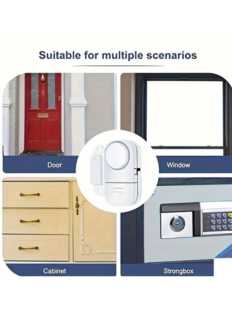 داي كاست 3 أجهزة إنذار لاسلكية صغيرة (كل جهاز مكون من قطعتين)؛ إنذار ضد السرقة بتنبيه صوتي فوري؛ سهل التثبيت ويعمل بالبطاريات، مناسب للأبواب والنوافذ والمكاتب بحجم 6 × 3 سم، لون أبيض - Image 5