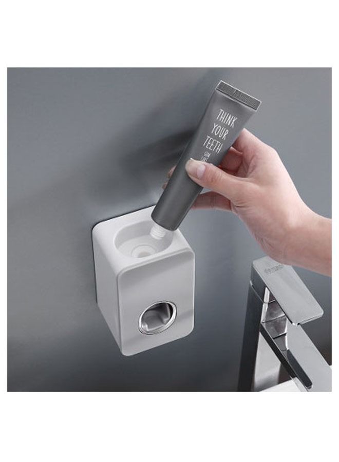موزع معجون أسنان أوتوماتيكي متعدد الوظائف ومقاوم للغبار مثبت على الحائط ومجموعة حامل فرشاة أسنان بثلاثة أكواب - Image 5