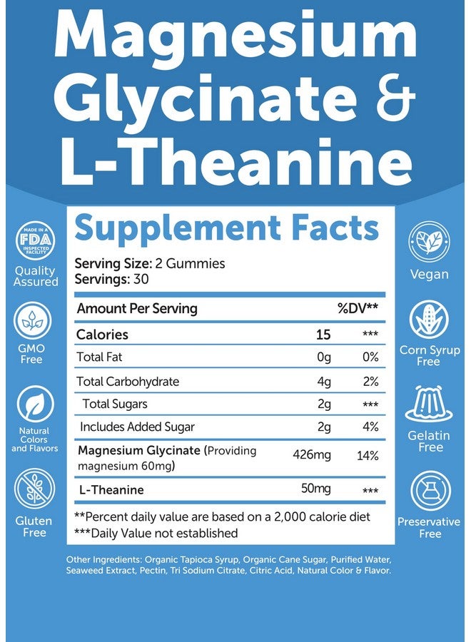 Lunakai USA Made Magnesium Glycinate Gummies 426mg with L-Theanine - Calm, Sleep, Stress Relief for Adults & Kids, Non-GMO, Vegan, 60ct - Image 5