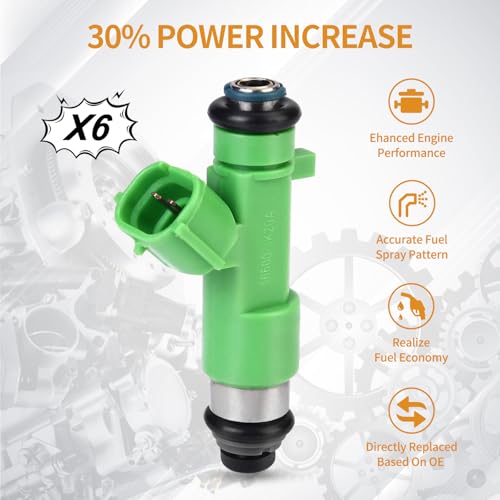 AISHAN 6PCS Fuel Injectors 12 Holes Compatible with Nissan 350Z Altima Murano Quest, for Infiniti EX35 FX35 G35 M35 M35H V6 3.5L Replace# 16600JK20A 16600-JK20A - Image 3