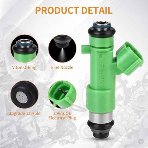 AISHAN 6PCS Fuel Injectors 12 Holes Compatible with Nissan 350Z Altima Murano Quest, for Infiniti EX35 FX35 G35 M35 M35H V6 3.5L Replace# 16600JK20A 16600-JK20A - Image 2