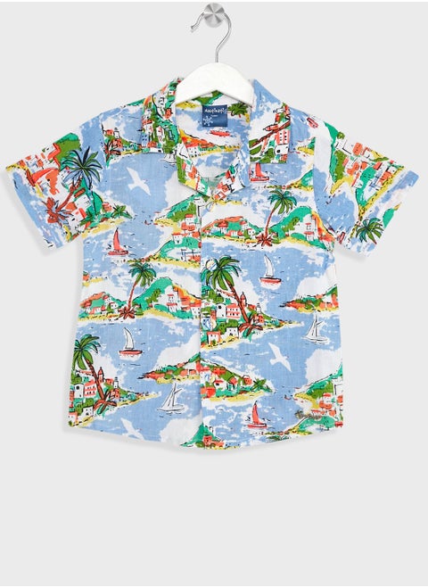 Nauti Nati Boys Standard Tropical Printed Pure Cotton Shirt