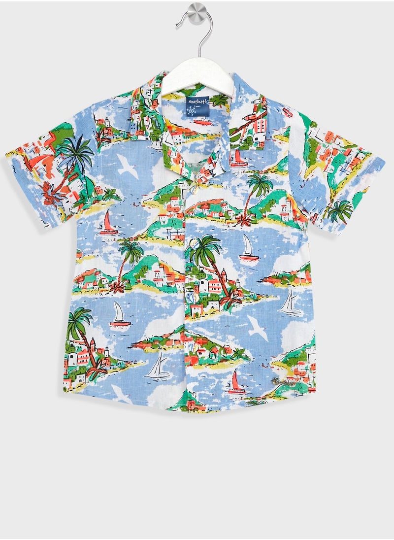 Nautinati - Nauti Nati Boys Standard Tropical Printed Pure Cotton Shirt - Image 1