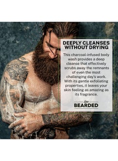 Live Bearded Allnatural Charcoal Body Wash For Men Exfoliating Moisturizing Body Wash With Charcoal Men’S Shower Gel Cedar Vetiver Bergamot  - Image 2