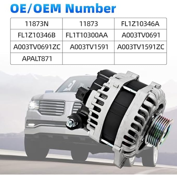 HonHuCo FL1Z10346A Alternator Compatible with Ford Expedition 2015-2017 & Lincoln Navigator 2015-2017, 3.5L, 12V 250A Replace# FL1Z10346B - Image 2