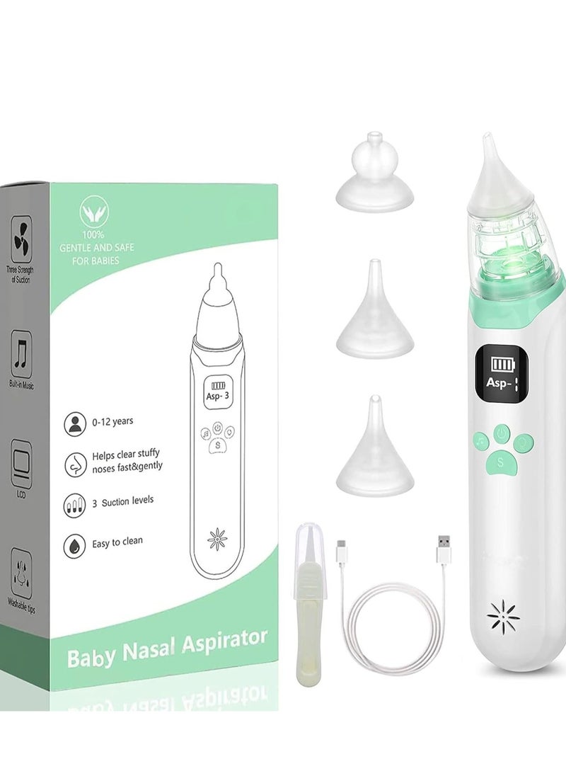 Furtey Nasal Aspirator for Baby - Electric Nose Aspirator for Toddler, Baby Nose Sucker, Automatic Nose Cleaner with 3 Silicone Tips, 3 Adjustable Suction Level, Music and Light Soothing Function  - Image 1