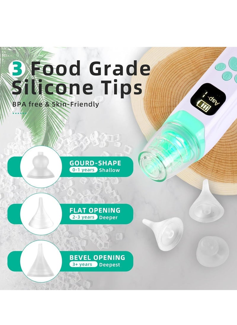 Furtey Nasal Aspirator for Baby - Electric Nose Aspirator for Toddler, Baby Nose Sucker, Automatic Nose Cleaner with 3 Silicone Tips, 3 Adjustable Suction Level, Music and Light Soothing Function  - Image 2