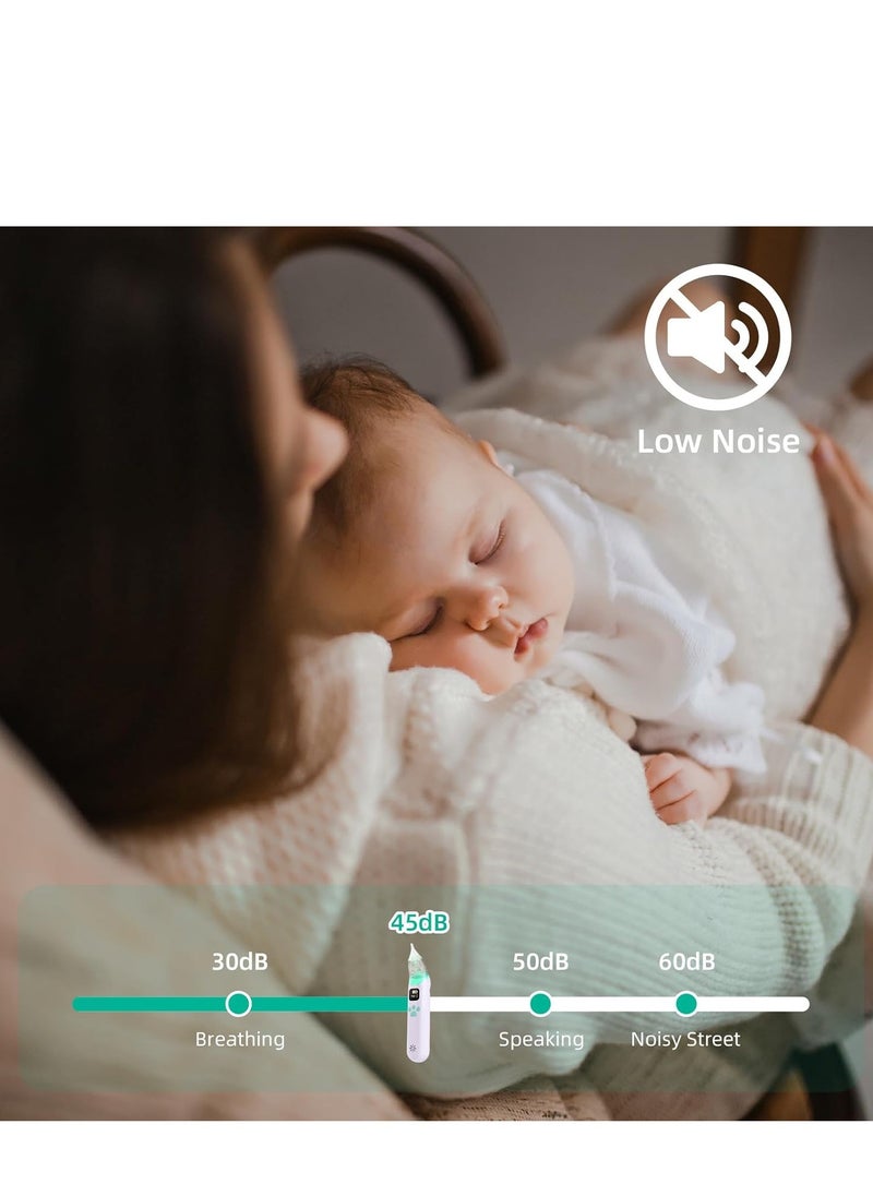 Furtey Nasal Aspirator for Baby - Electric Nose Aspirator for Toddler, Baby Nose Sucker, Automatic Nose Cleaner with 3 Silicone Tips, 3 Adjustable Suction Level, Music and Light Soothing Function  - Image 3