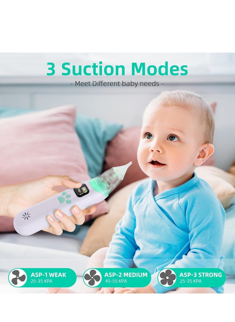 Furtey Nasal Aspirator for Baby - Electric Nose Aspirator for Toddler, Baby Nose Sucker, Automatic Nose Cleaner with 3 Silicone Tips, 3 Adjustable Suction Level, Music and Light Soothing Function  - Image 4