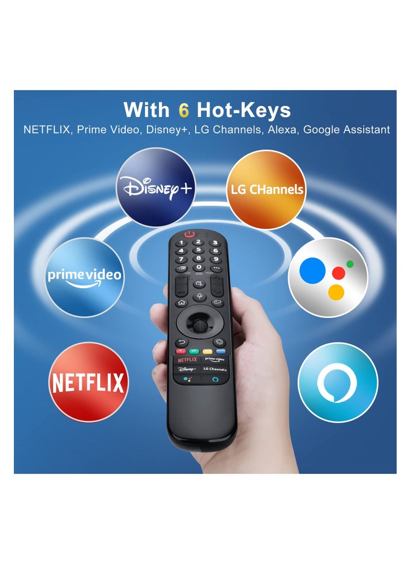 Anmi Magic Remote AN-MR22GA Replacement for LG Smart TV Remote with Google/Alexa Voice and Pointer Function Universal LG Remote Control for LG UHD OLED QNED NanoCell 4K 8K 2021 2022 2023 Models - Image 4