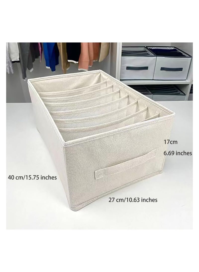 2 Pack Clothes Storage Organizer, Stackable Drawer Closet Box with 8 Grids and Handles, Store bag for Clothing, Jeans, Bras, Leggings, Sweaters  - Image 3
