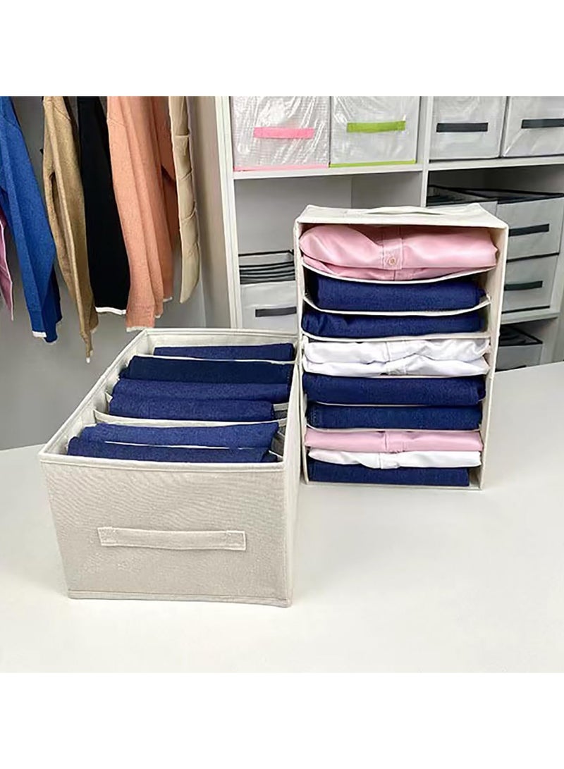 2 Pack Clothes Storage Organizer, Stackable Drawer Closet Box with 8 Grids and Handles, Store bag for Clothing, Jeans, Bras, Leggings, Sweaters  - Image 2