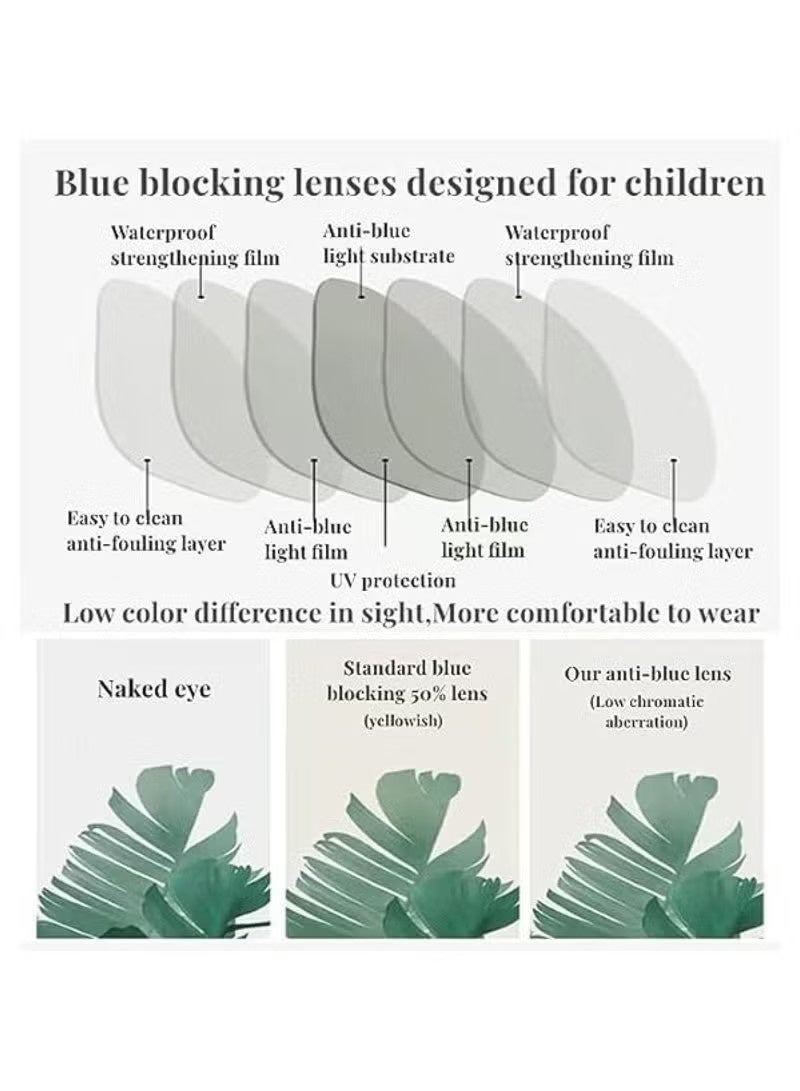 Anti-Blue Light Blocking Glasses Kids Anti Glare Eyestrain UV TV Phone Children Silicone Safety Eyewear for Boys and Girls Age 3-12 - Image 5