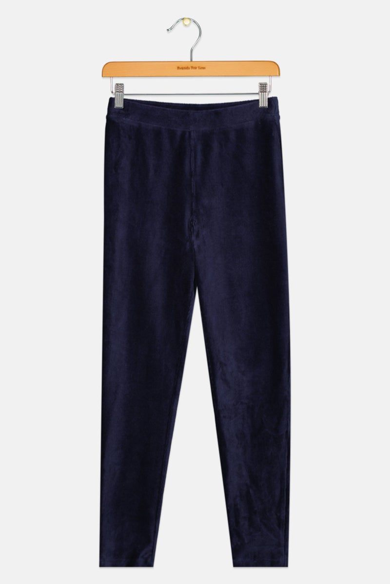GAP Kids Girl Velvet Pull On Pants, Navy Blue - Image 1