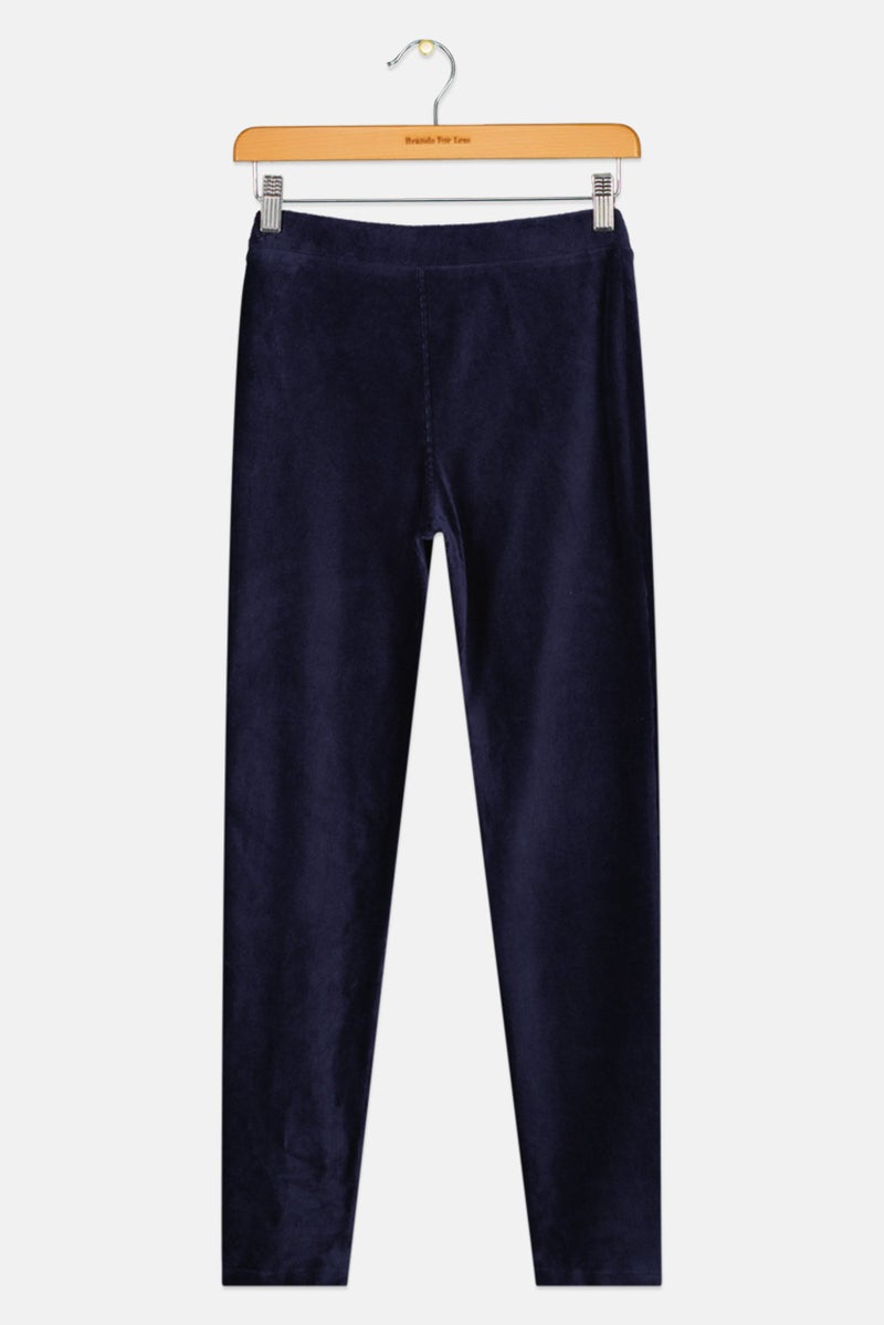 GAP Kids Girl Velvet Pull On Pants, Navy Blue - Image 2