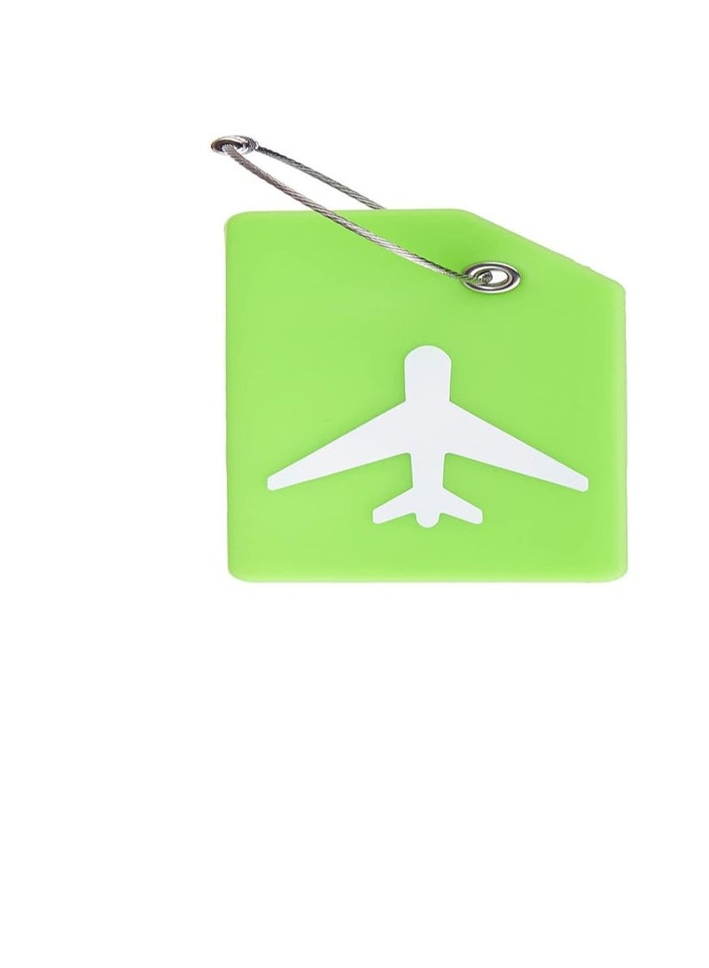 سيجوي ملصقات أمتعة السفر من السيليكون، مع حلقات ربط من الفولاذ المقاوم للصدأ، ملحقات السفر لحقيبة اليد، ملصقات سيليكون ناعمة للحقائب، معرف حقائب الظهر، أخضر - Image 1