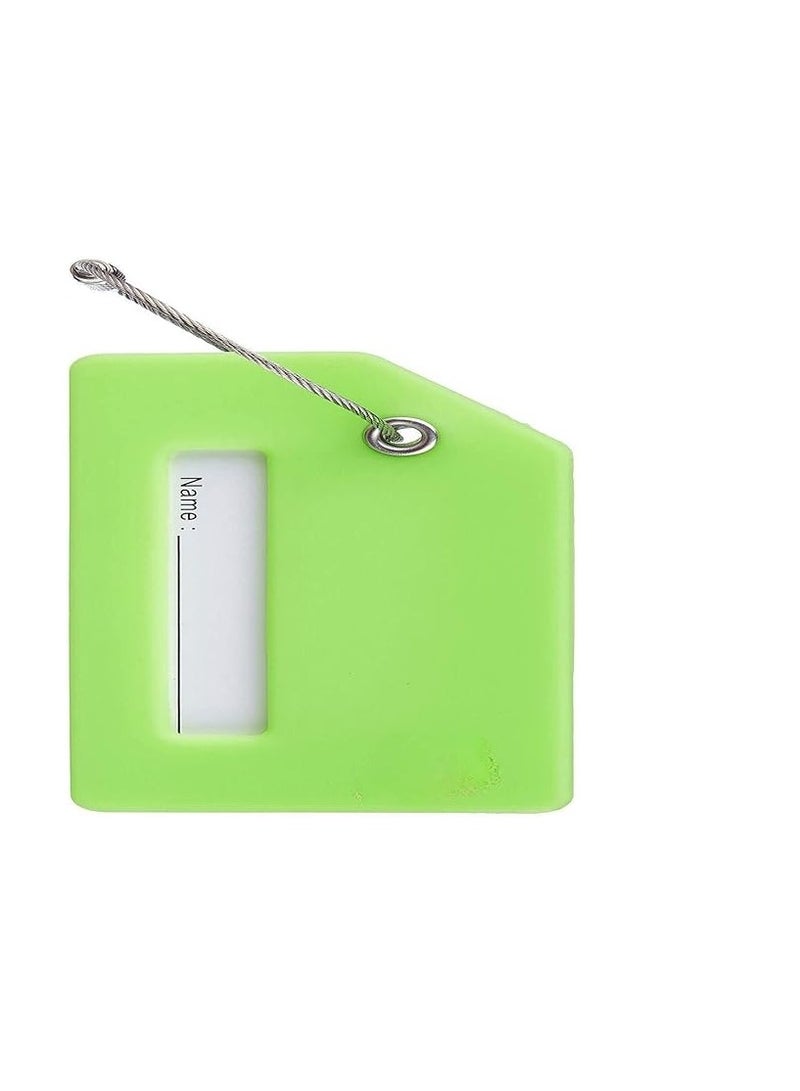 سيجوي ملصقات أمتعة السفر من السيليكون، مع حلقات ربط من الفولاذ المقاوم للصدأ، ملحقات السفر لحقيبة اليد، ملصقات سيليكون ناعمة للحقائب، معرف حقائب الظهر، أخضر - Image 2