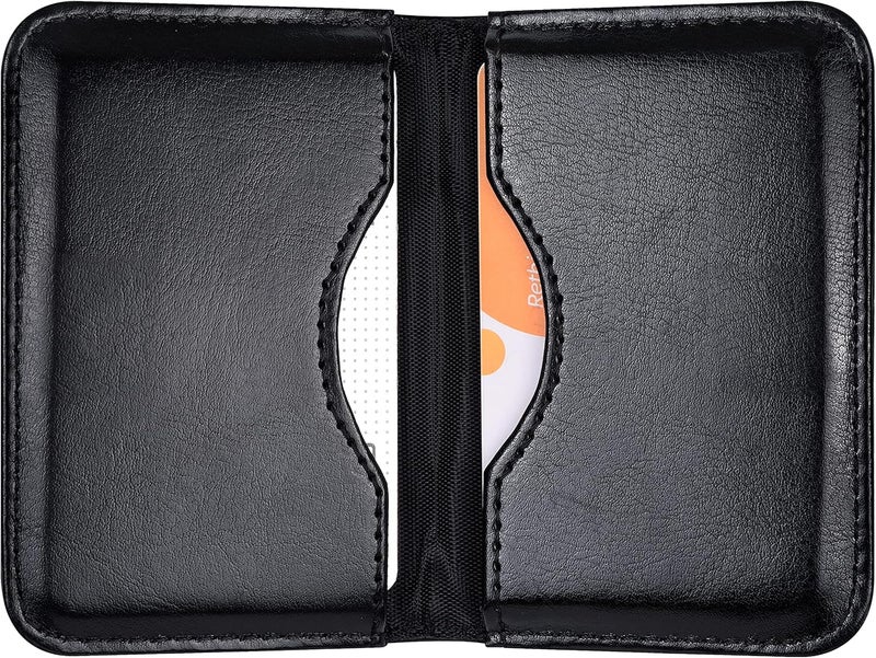 Wisdompro Business Card Holder, 2-Sided PU Leather Folio Name Card Holder Wallet Case with Magnetic Shut for Men and Women, Ultra Slim and Thin - Image 1