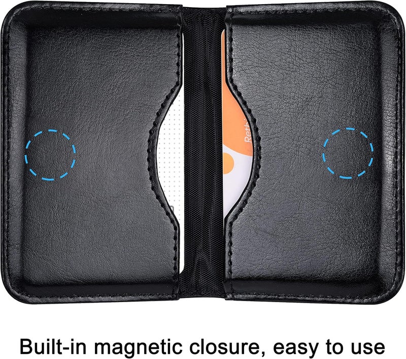 Wisdompro Business Card Holder, 2-Sided PU Leather Folio Name Card Holder Wallet Case with Magnetic Shut for Men and Women, Ultra Slim and Thin - Image 3