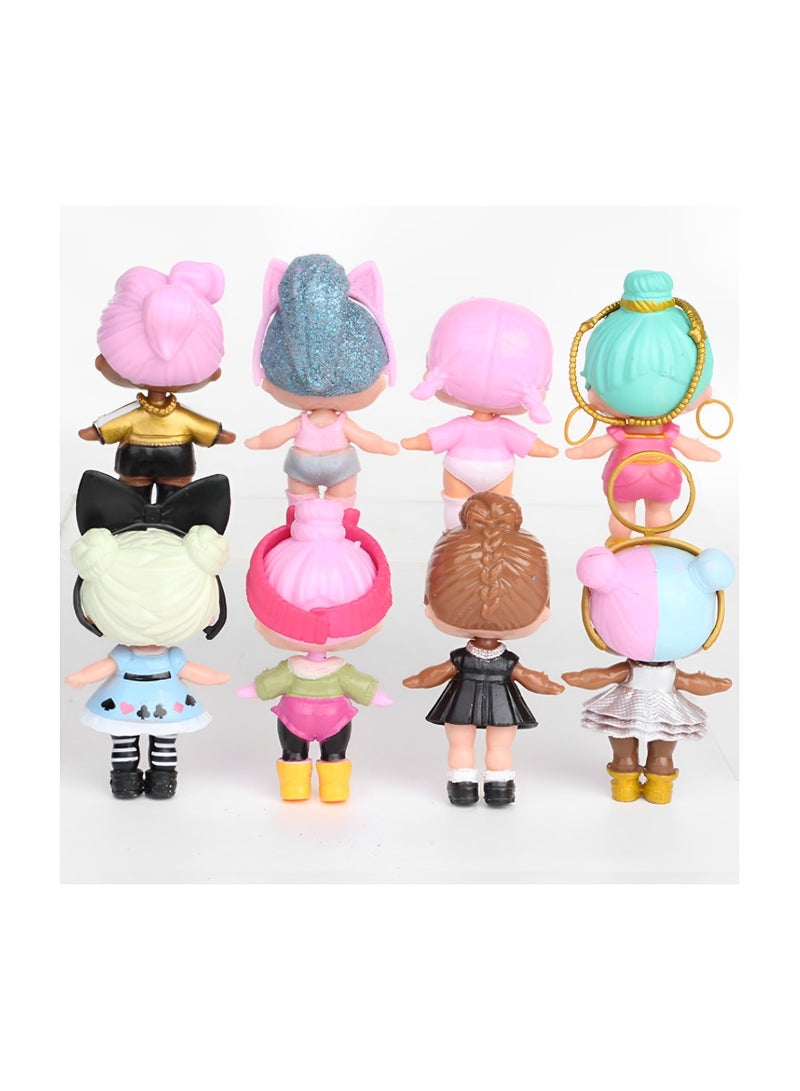 Surprised dolls cake toppers, Figure Cupcake topper picks, Baby Shower Cake Decorations for Girls, Surprise Lovely Eyes Barbie Dolls  - Image 2