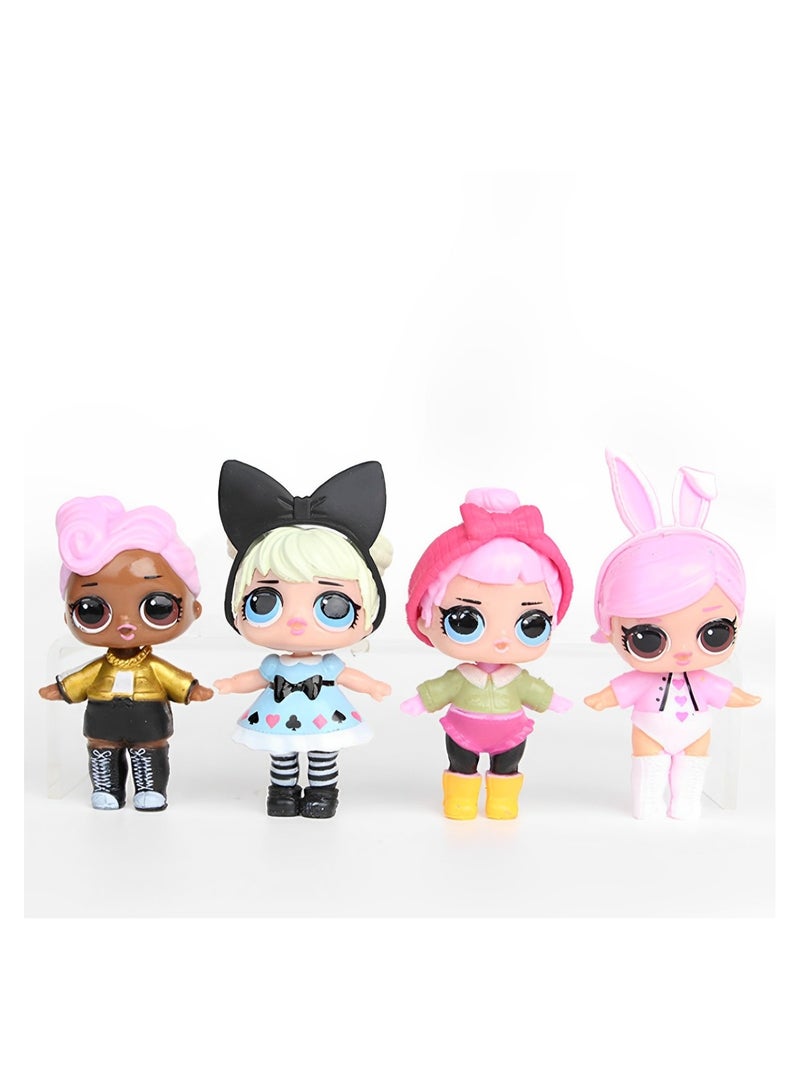 Surprised dolls cake toppers, Figure Cupcake topper picks, Baby Shower Cake Decorations for Girls, Surprise Lovely Eyes Barbie Dolls  - Image 3