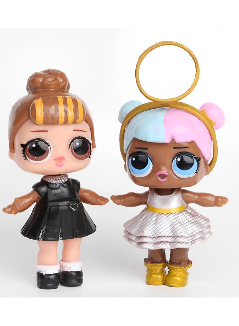 Surprised dolls cake toppers, Figure Cupcake topper picks, Baby Shower Cake Decorations for Girls, Surprise Lovely Eyes Barbie Dolls  - Image 4