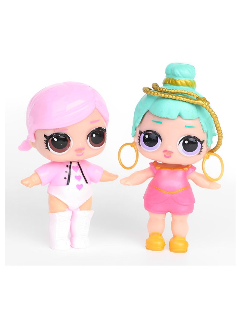 Surprised dolls cake toppers, Figure Cupcake topper picks, Baby Shower Cake Decorations for Girls, Surprise Lovely Eyes Barbie Dolls  - Image 5