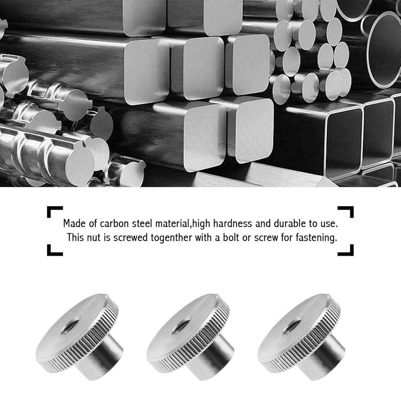 SING F LTD M4 DIN466 Knurled Thumb Nuts Female Thread 304 Stainless Steel Silver Round Hand Grip Knob Locking Nuts Pack of 10 - Image 2