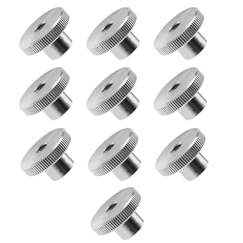 SING F LTD M4 DIN466 Knurled Thumb Nuts Female Thread 304 Stainless Steel Silver Round Hand Grip Knob Locking Nuts Pack of 10 - Image 1
