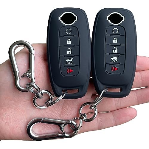 TANDRIVE 5Button Key Fob Cover for 20232026 Nissan Rogue Pathfinder and 20242026 Sentra Silicone 2Pack Black - Image 1