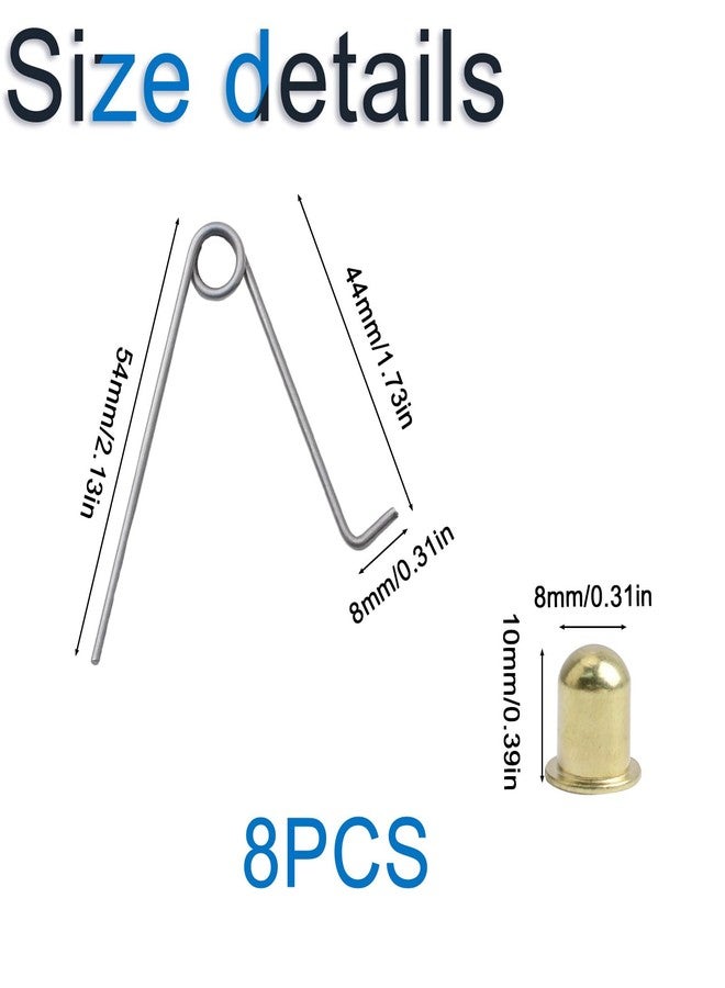 INCREWAY Tent Pole Clips, 8PCS Kayak Paddle Spring Snap Clips, Carbon Steel Tent Pole Push Button Spring Clips for Camping Kayak Paddle Tent Pole, 8mm Button - Image 2