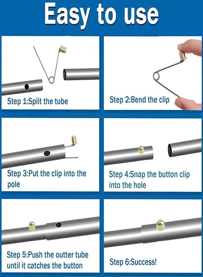 INCREWAY Tent Pole Clips, 8PCS Kayak Paddle Spring Snap Clips, Carbon Steel Tent Pole Push Button Spring Clips for Camping Kayak Paddle Tent Pole, 8mm Button - Image 4