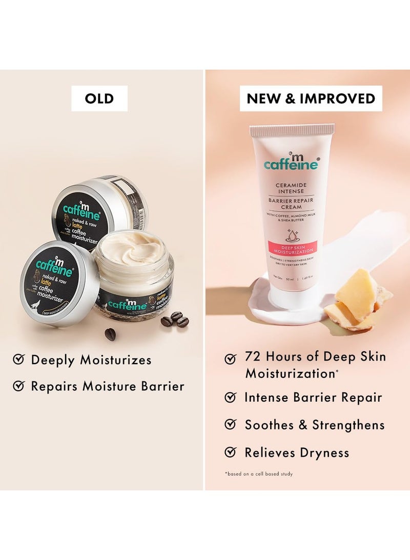 إم كافيين كريم السيراميد المكثف لإصلاح الحاجز الواقي للبشرة | كريم ترطيب عميق للبشرة لمدة 72 ساعة | مرطب كريمي ملطف ومهدئ للبشرة الجافة إلى الجافة جدًا | للرجال والنساء - 50 مل - Image 2