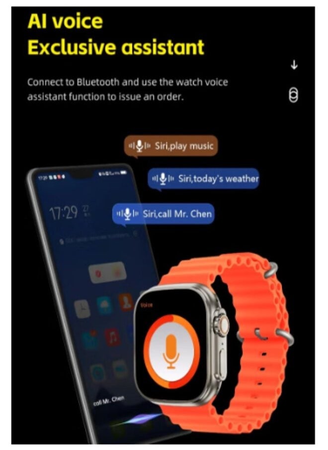 W&O - X9 Ultra Smart Watch For Men And Women Series 8 49MM 2.08 Inch With 2 Strap Waterproof Bluetooth Calling Support Watch Digital Smartwatch - Image 1