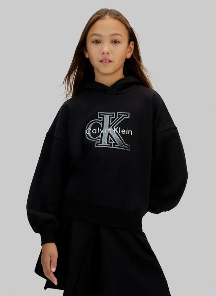 Calvin Klein Jeans  Youth Graphic Pullover Hoodie for Women | Best Price UAE