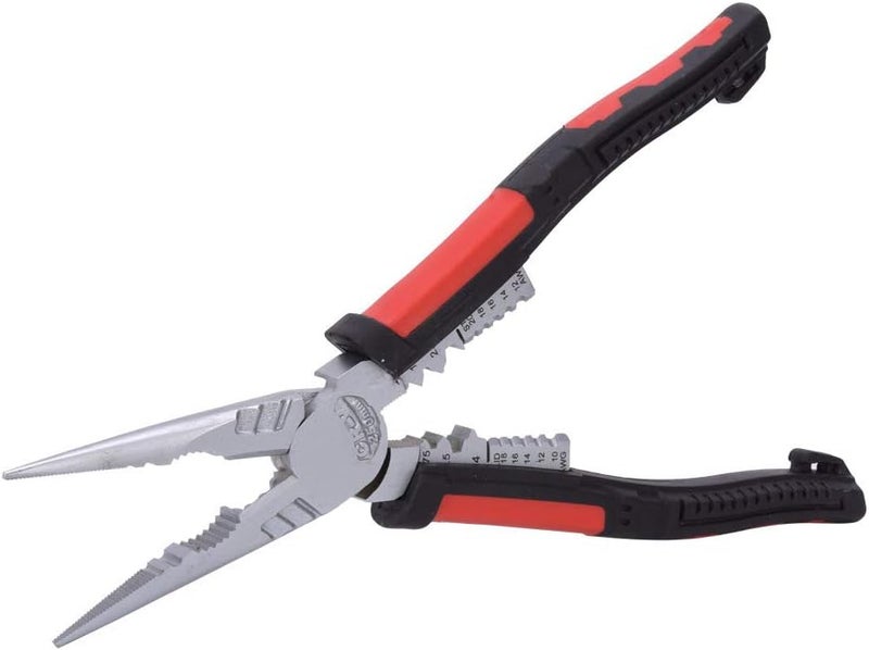 Professional Needle Nose Pliers 7 in 1 Multifunctional Wire Stripping Tool Chrome Vanadium Steel Hand Tool with Crimping Cutting Clamping Functions for Electrical Work DIY - Image 1
