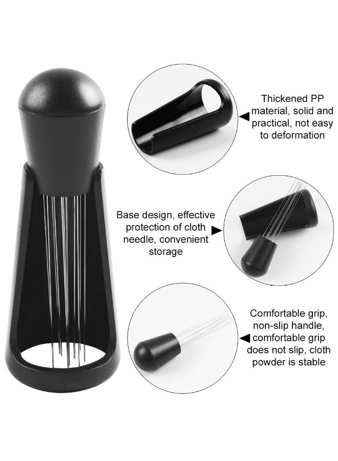 Chabeia Removable Coffee Distributor with Stand, Espresso Coffee Stirrer with 12 Stainless Steel Espresso Needles 0.4 mm, Espresso Coffee Distributor Tool, Coffee Accessories（Black） - Image 2