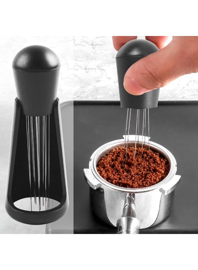Chabeia Removable Coffee Distributor with Stand, Espresso Coffee Stirrer with 12 Stainless Steel Espresso Needles 0.4 mm, Espresso Coffee Distributor Tool, Coffee Accessories（Black） - Image 5