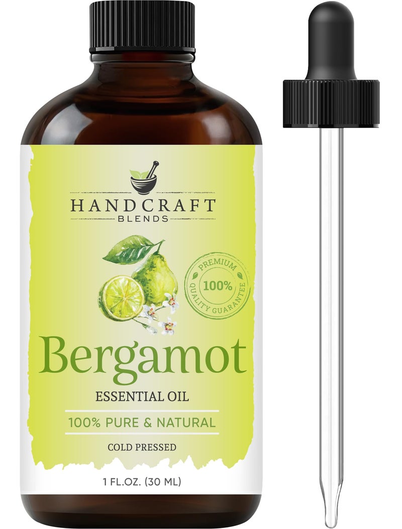 handcraft Blends زيت البرغموت العطري المصنوع يدويًا - 1 أونصة سائلة - 100% نقي وطبيعي - زيت عطري من الدرجة الممتازة للاستخدام في الناشر والعلاج بالروائح، البشرة، التدليك، صناعة الشموع والصابون - Image 1