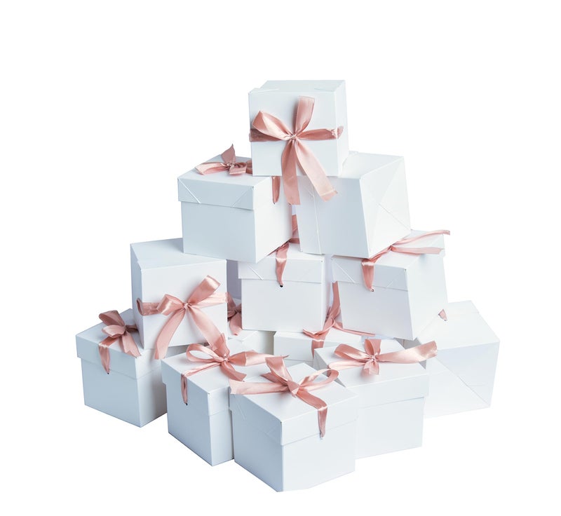 GP SUP 666White Gift Boxes with lids12 Pcs Beautiful Squared White Boxes with Ribbon Perfect for WeddingsChristmas BirthdayValentines Day15x15x15cm - Image 2