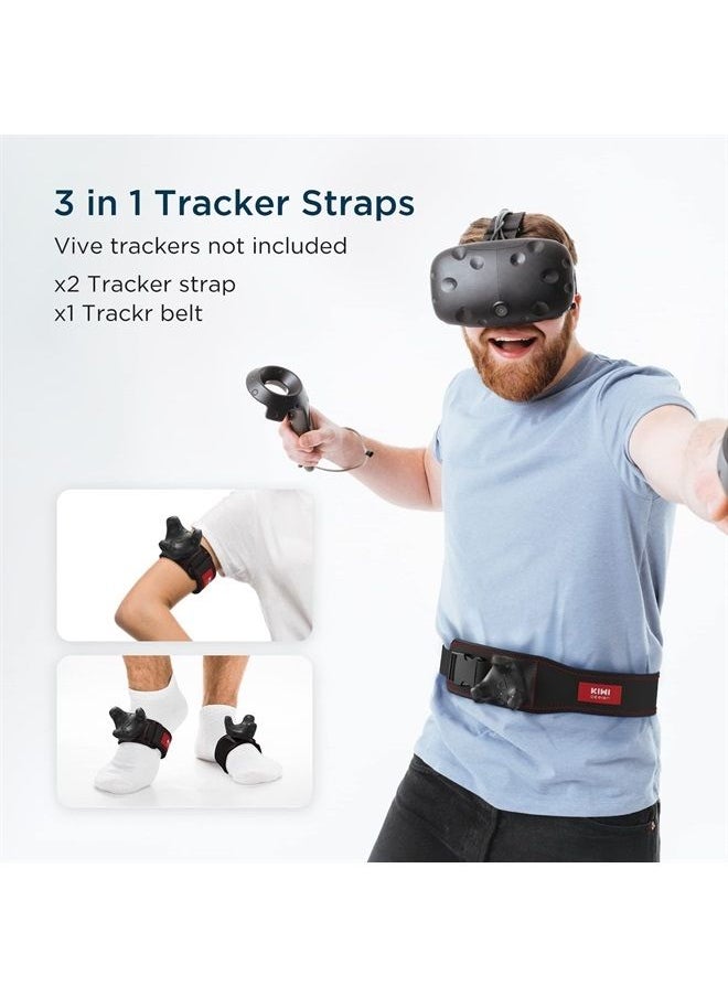 KIWI design - Tracker Straps and Belt for Full Body Tracking VR, Compatible with PC VR Platform and SteamVR, Upgraded Hand/Foot Trackerstrap Accessories Fit HTC Vive Trackers (Trackers NOT Included) - Image 1