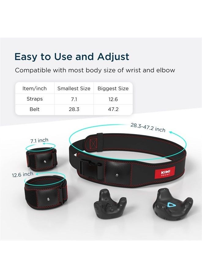 KIWI design - Tracker Straps and Belt for Full Body Tracking VR, Compatible with PC VR Platform and SteamVR, Upgraded Hand/Foot Trackerstrap Accessories Fit HTC Vive Trackers (Trackers NOT Included) - Image 1