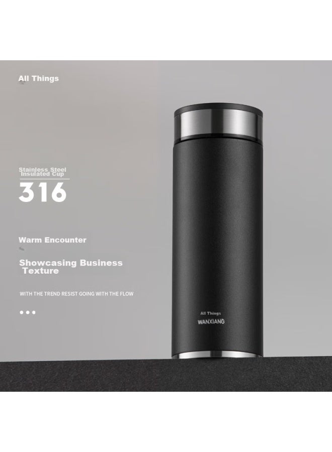 Wanxiang Insulated Mug For Men, Car-friendly Stainless Steel Water Bottle H11l Gift Box Set, Graphite Black 500ml Business Tea Cup - Image 1